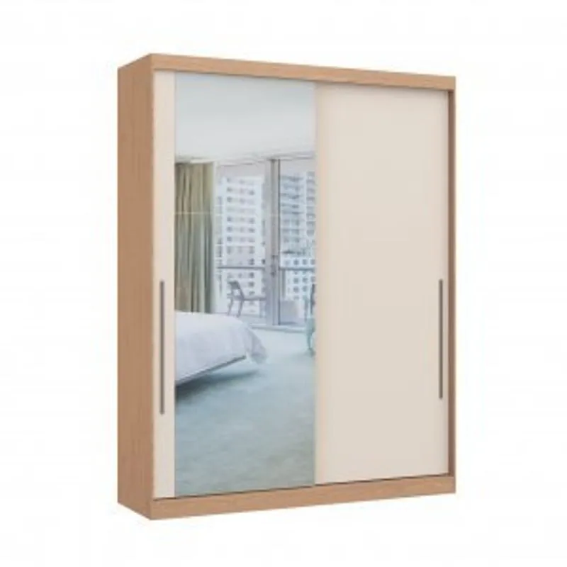 Módulo De Guarda Roupa 2 Portas 2 Gavetas Espelhado elegance Móveis Castro Angelin/blanc