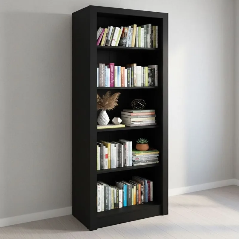 Estante Multiuso Escritório 171,5x60cm com 5 Prateleiras ME4104 Preto Preto