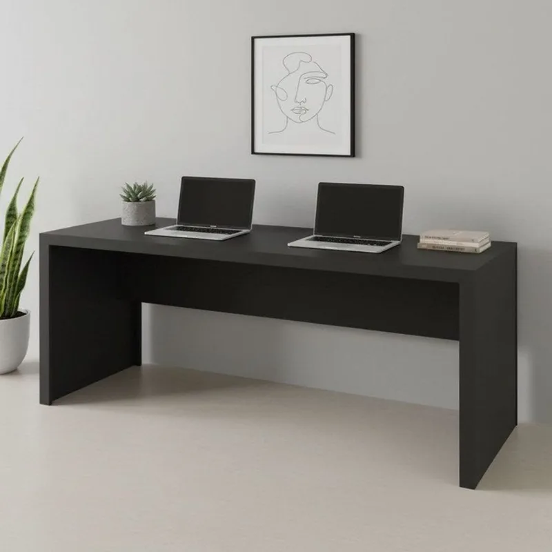 Escrivaninha Mesa Escritório ME4109 163cm Preto Preto