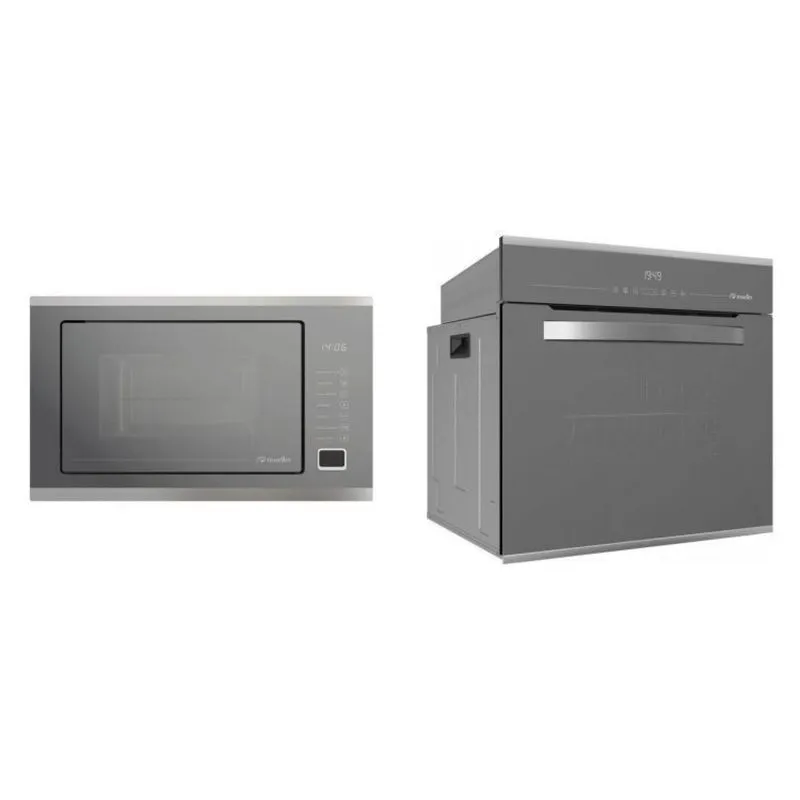 Conjunto Micro-ondas de Embutir 25L e Forno Elétrico Digital de Embutir 68L Mueller Espelhado
