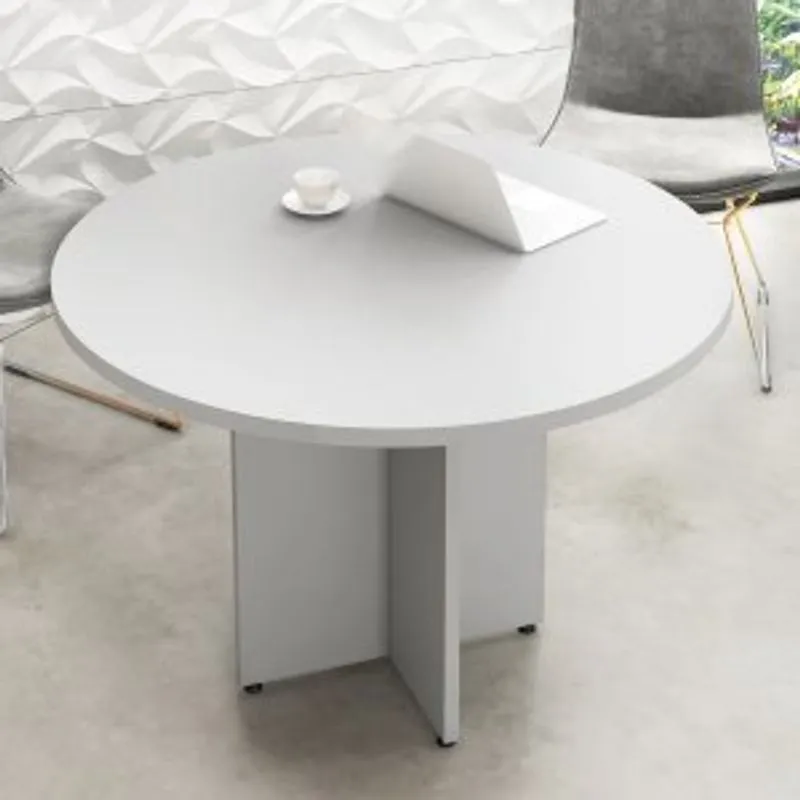 Mesa De Reunião Circular Web30 Espresso Móveis Cinza