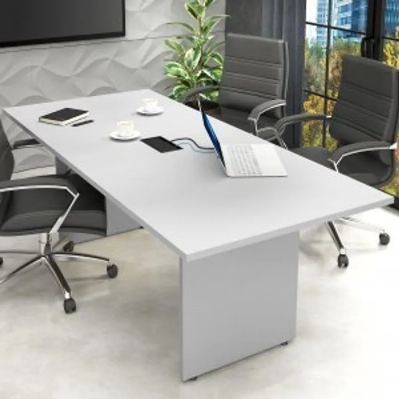 Mesa De Reunião 200cm Web30 Espresso Móveis Cinza
