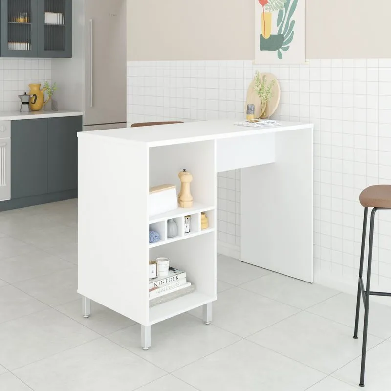 Mesa Bancada Para Cozinha 6 Nichos Cozinha Brv Móveis Branco