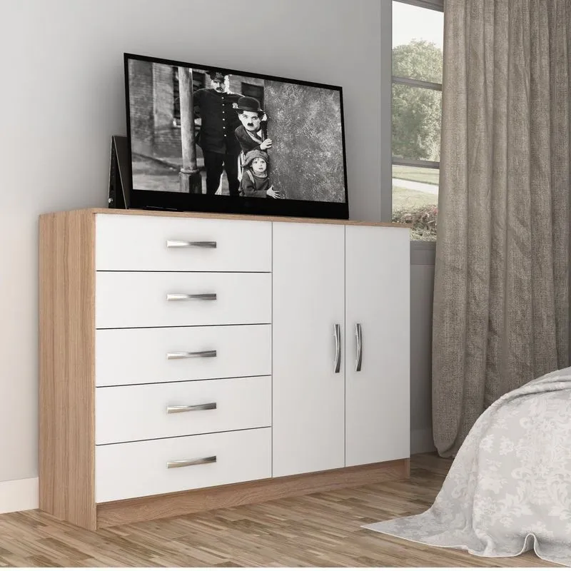 Cômoda 2 Portas 5 Gavetas Branco/demolição Branco/demolição