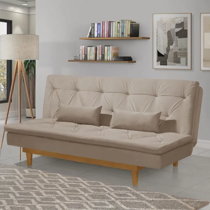 Sofá Cama 3 Lugares em Suede Tokio Yescasa