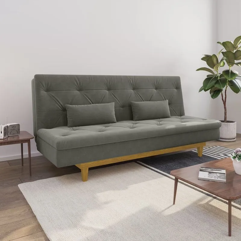 Sofá Cama 3 Lugares em Suede Tokio Yescasa