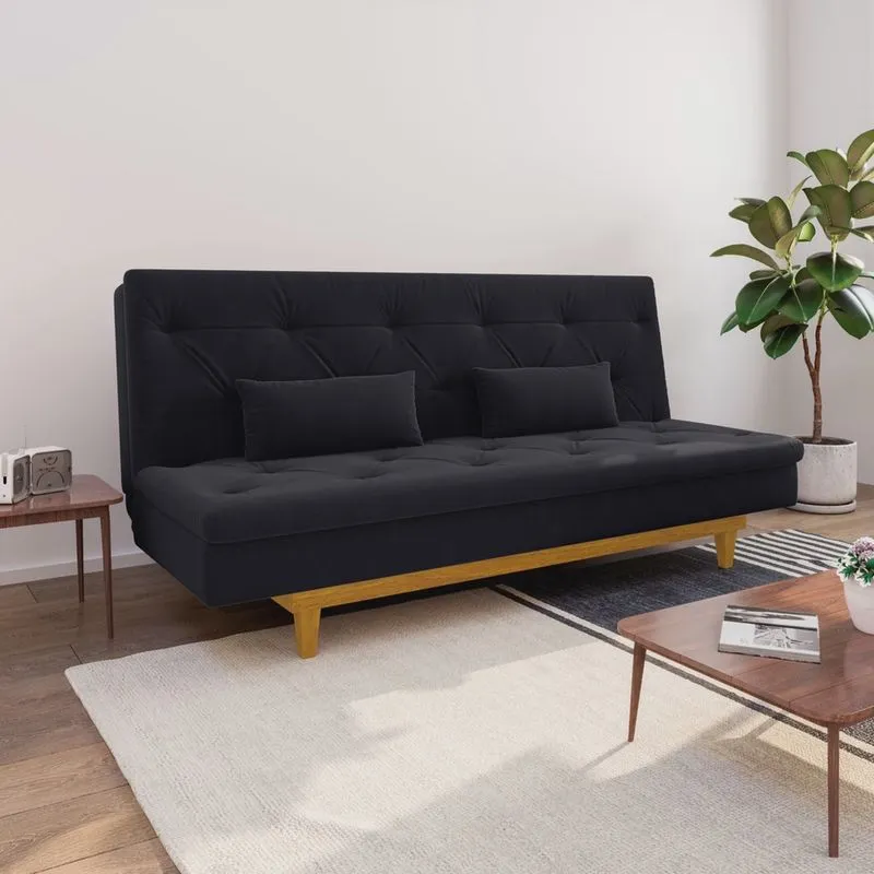 Sofá Cama 3 Lugares em Suede Tokio Yescasa