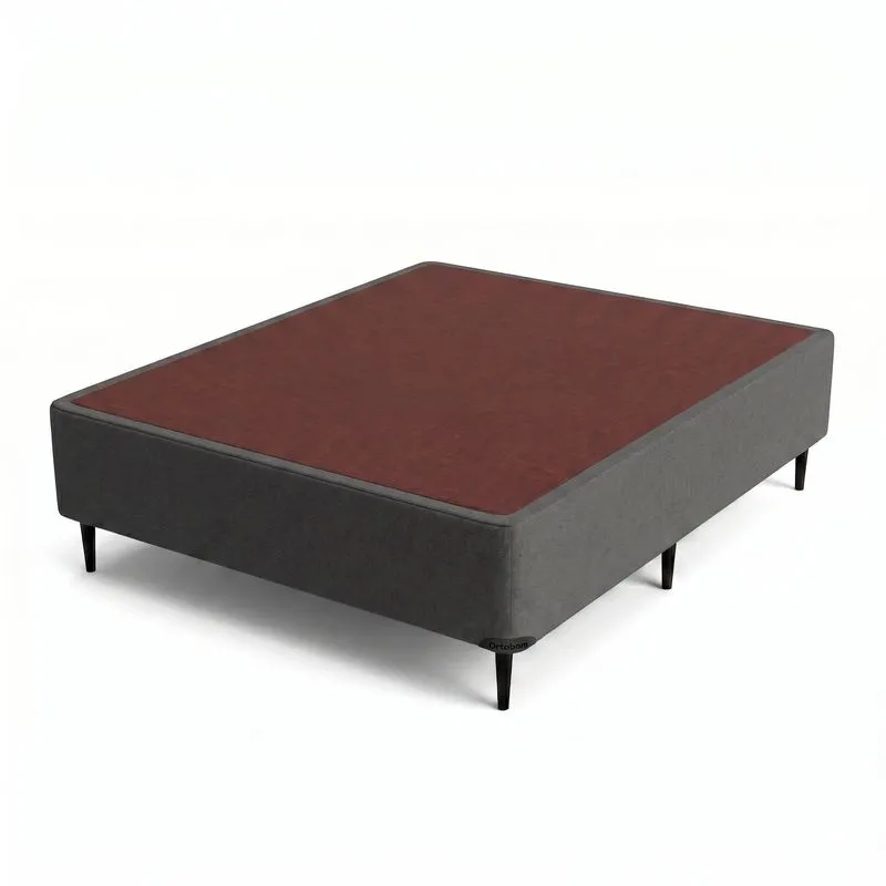 Base Sommier Camurça Casal 138x188x36cm Ortobom Cinza Cinza