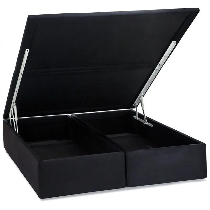 Base Box Baú Corino King 193x203x39cm Ortobom Preto Preto