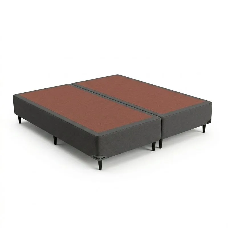 Base Sommier Camurça Queen 158x198x23cm Ortobom Cinza