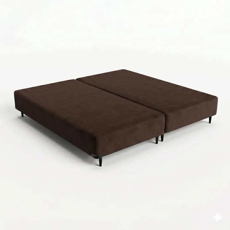 Base Sommier Camurça Queen 158x198x36cm Ortobom Marrom Marrom