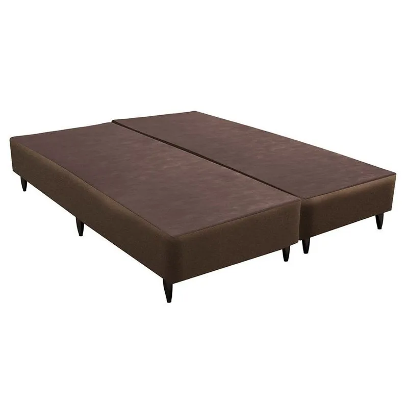 Base Sommier Linho Queen 158x198x30cm Ortobom Marrom Marrom
