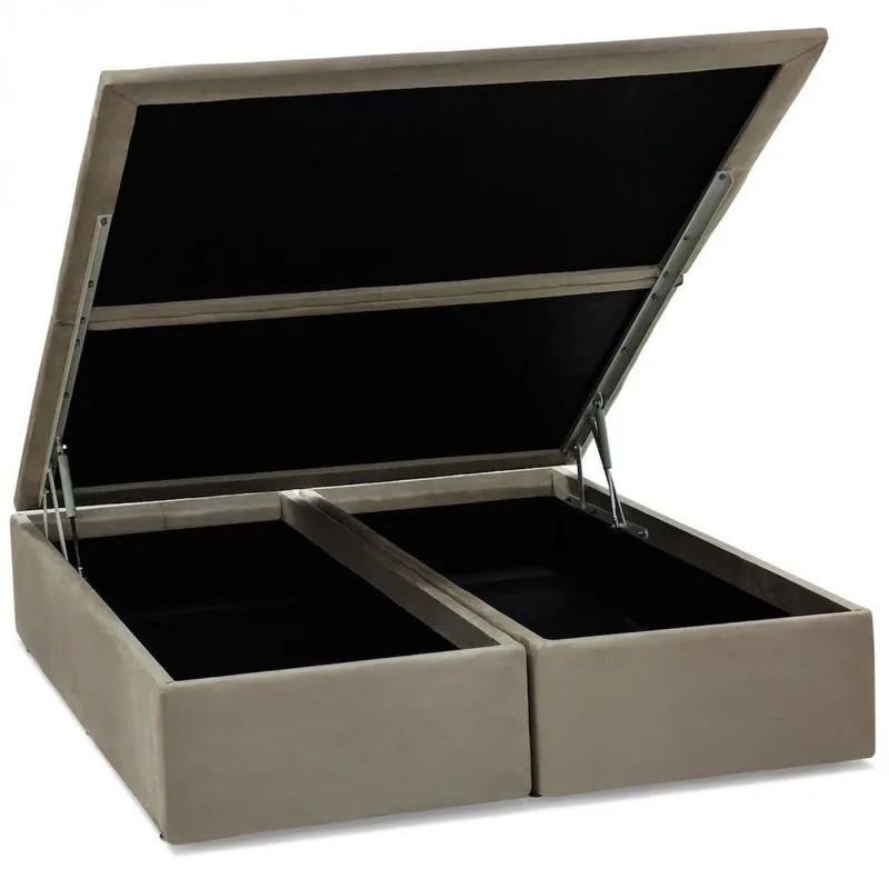 Base Baú Physical Camurça Queen 158x198x39cm Ortobom Bege