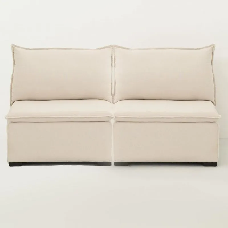 Sofá Modular Ibi 3 Lugares 170cm Jacquard Cabecasa Madeiramadeira Bege