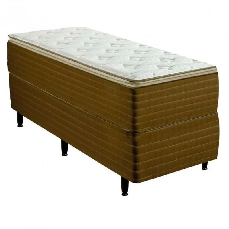 Conjunto Cama Box Colchão Solteiro 188x88x31cm Molas Ensacadas Império Cbp Colchões