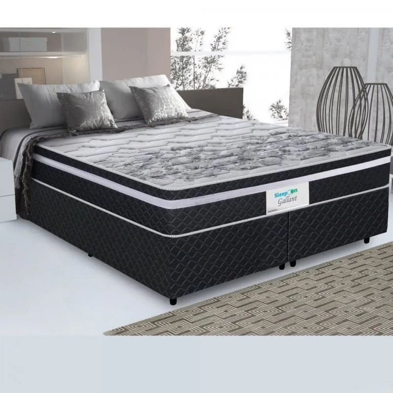Cama Box Queen Sleep On Colchão Mola Gallant 26x198x158cm Sleep On