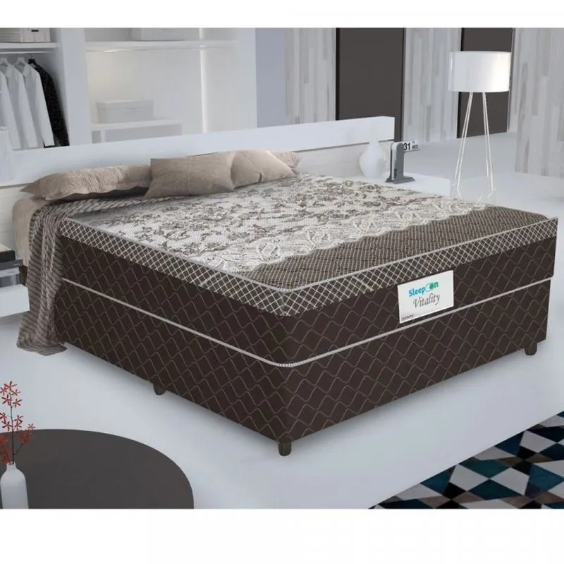 Cama Box Casal Sleep On Colchão Mola Vitality 22x188x128cm Sleep On