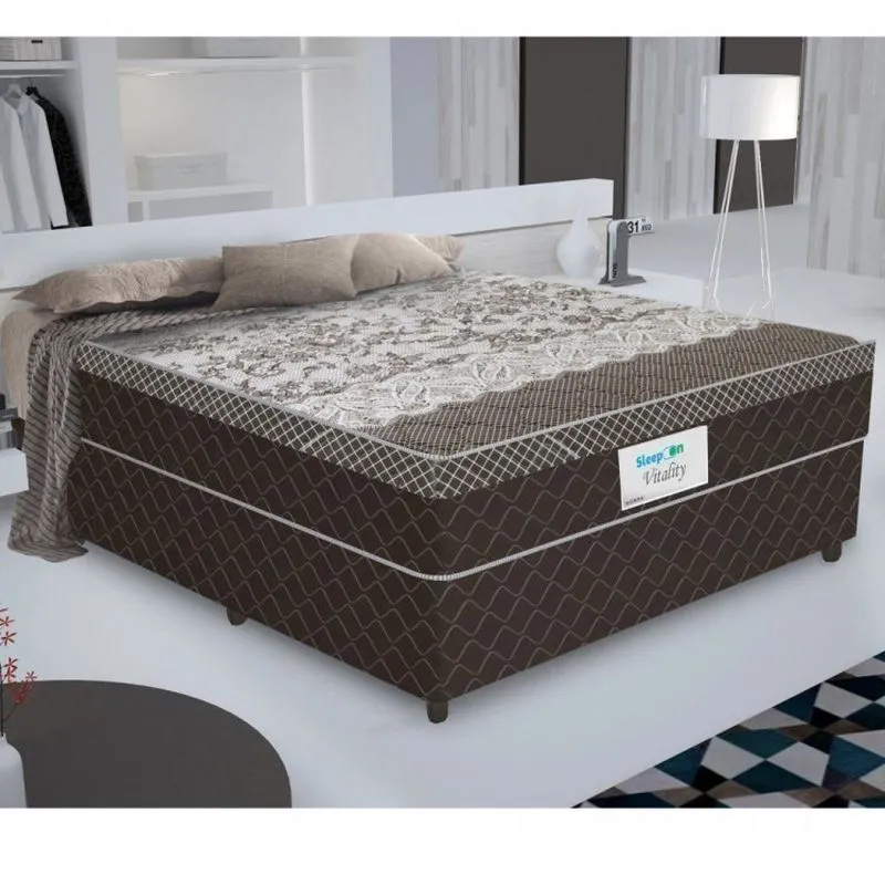 Cama Box Casal Sleep On Colchão Mola Vitality 22x188x138cm Sleep On