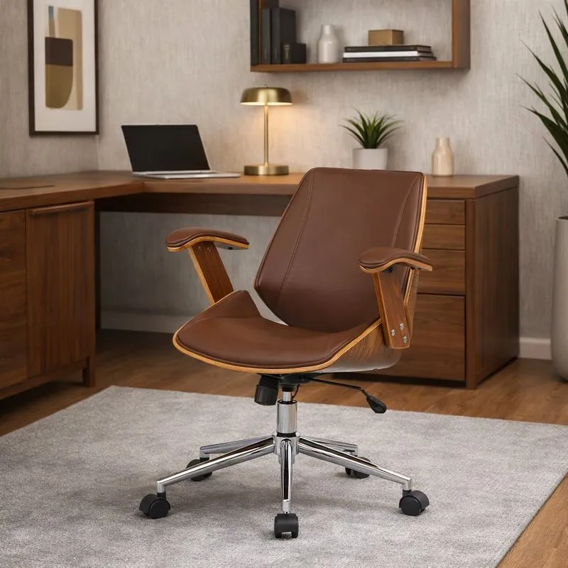 Cadeira De Escritório Diretor Giratória Office Lisboa Rivatti Marrom