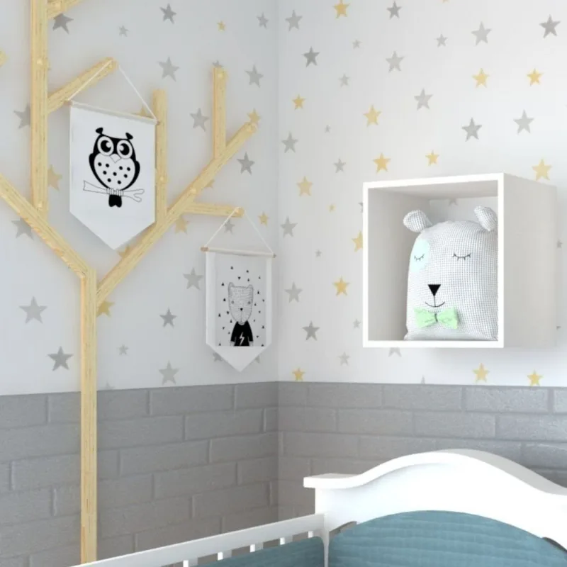 Nicho para Quarto Infantil Kitcubos Branco Branco