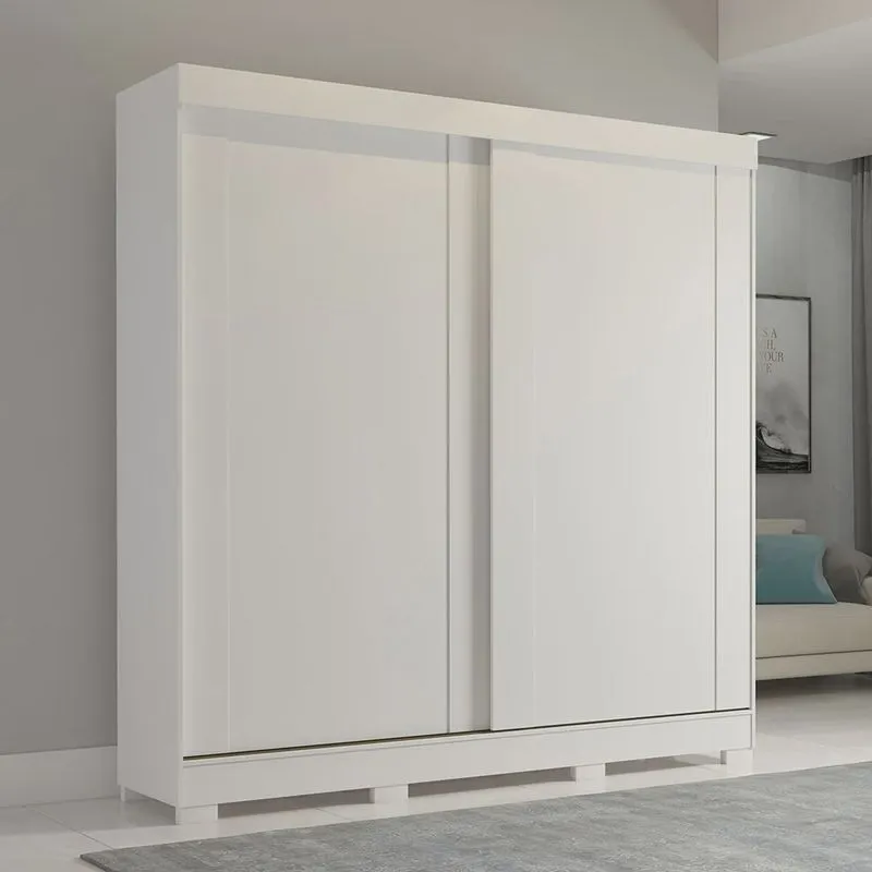 Guarda Roupa Solteiro 100% mdf 2 Portas de Correr 3 Gavetas Internas e 8 Pés Bonito Espresso