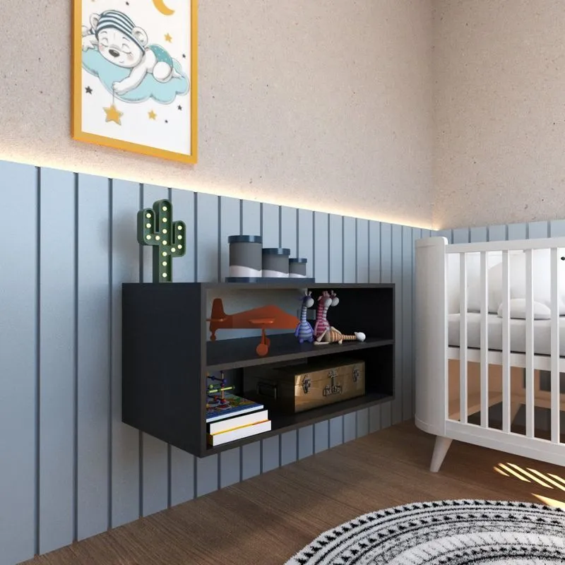Nicho Com Prateleira Quarto Infantil Preto Preto