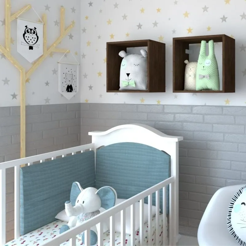 Conjunto Com 2 Nichos Quarto Infantil Ameixa Negra
