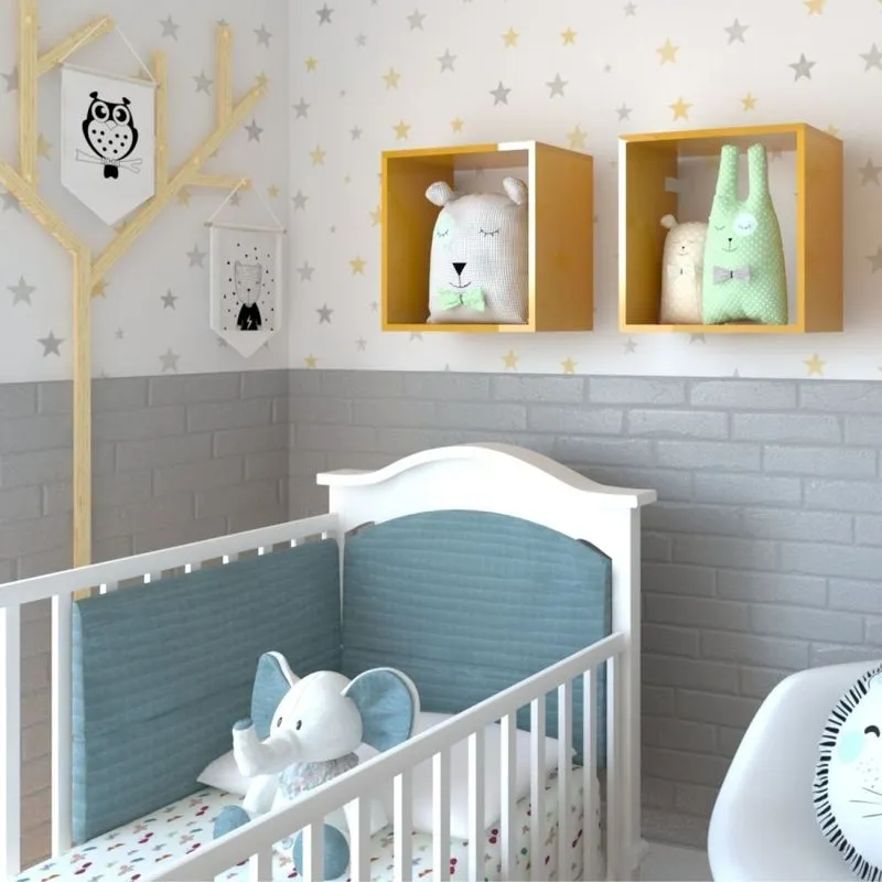 Conjunto Com 2 Nichos Quarto Infantil Amarelo