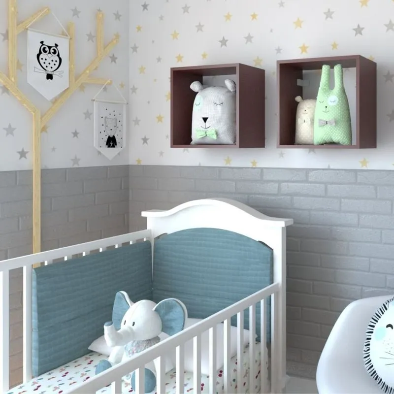 Conjunto Com 2 Nichos Quarto Infantil Bramov Móveis Vermelho
