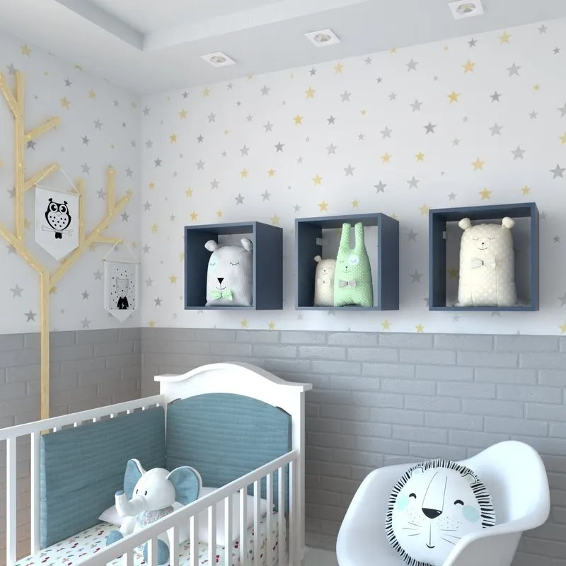 Conjunto 3 Nichos Para Quarto Infantil Azul