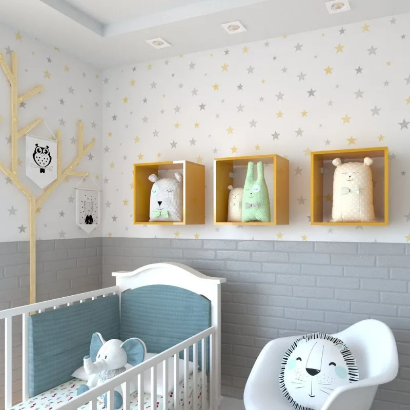 Conjunto 3 Nichos para Quarto Infantil Amarelo Amarelo