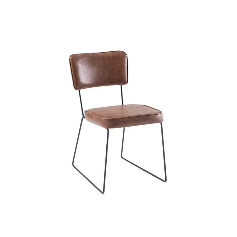 Cadeira Para Sala De Jantar Escritório Estofada Base Em Aço Roma Marrom/preto/caramelo Preto/caramelo
