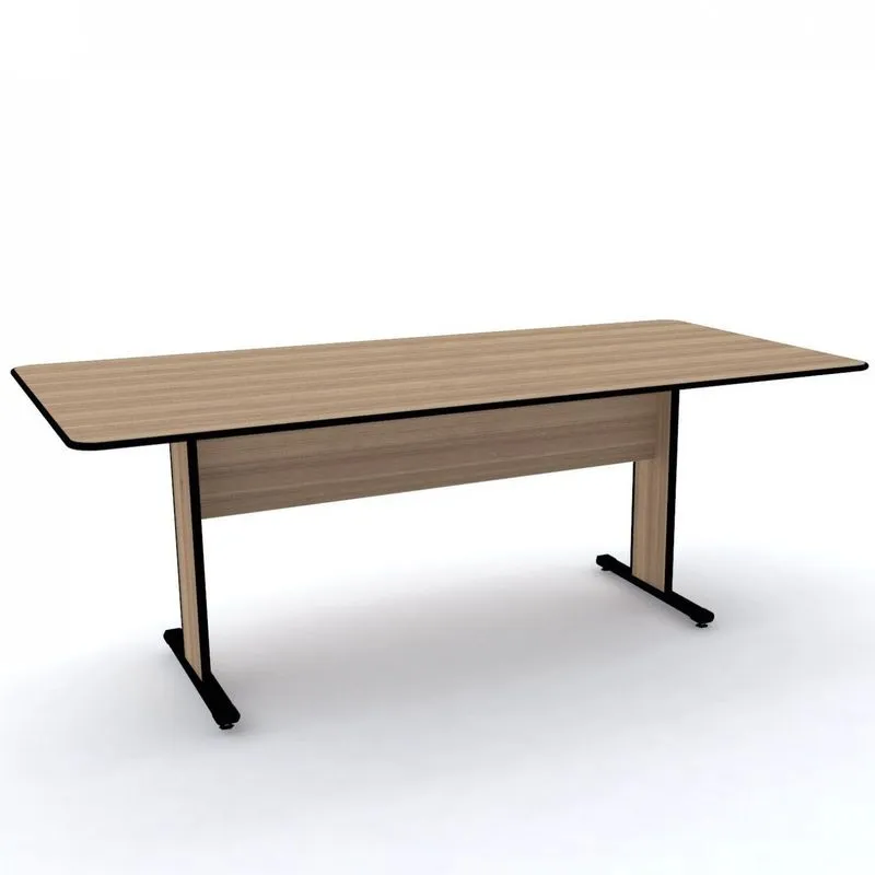 Mesa De Reuniões Ret Mx2000 Maxxi Marrom E Preto Noce Naturalle/preto