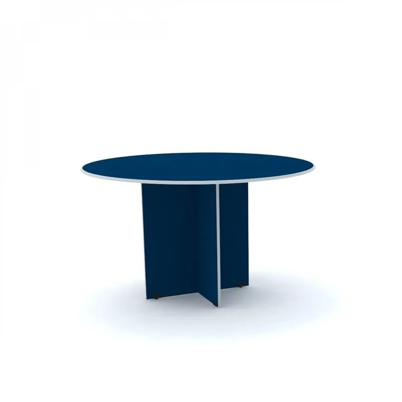 Mesa Para Escritório De Reunião Redonda Maxxi Mx1000 Pandin Móveis Azul E Cinza Azul Capri/cinza