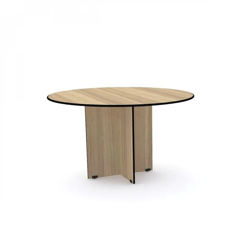 Mesa Reunião Redonda Maxxi Mx1000 Marrom E Preto Noce Naturalle/preto