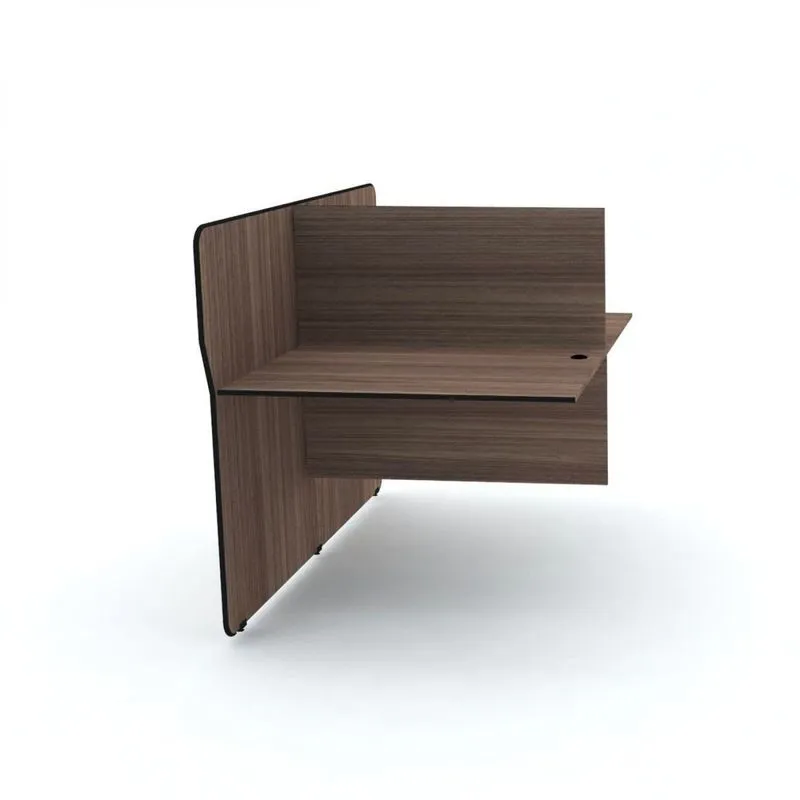 Mesa Estação De Telemarketing Dupla Etdc-02 Maxxi Marrom E Preto Walnut/preto