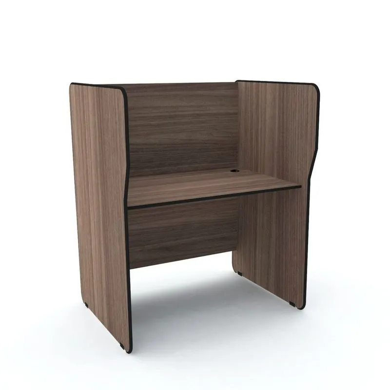 Mesa Estação De Telemarketing Simples Etsi-03 Maxxi Marrom E Preto Walnut/preto