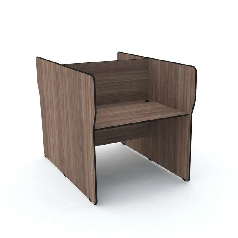 Mesa Estação De Telemarketing Dupla Etdi-01 Maxxi Marrom E Preto Walnut/preto