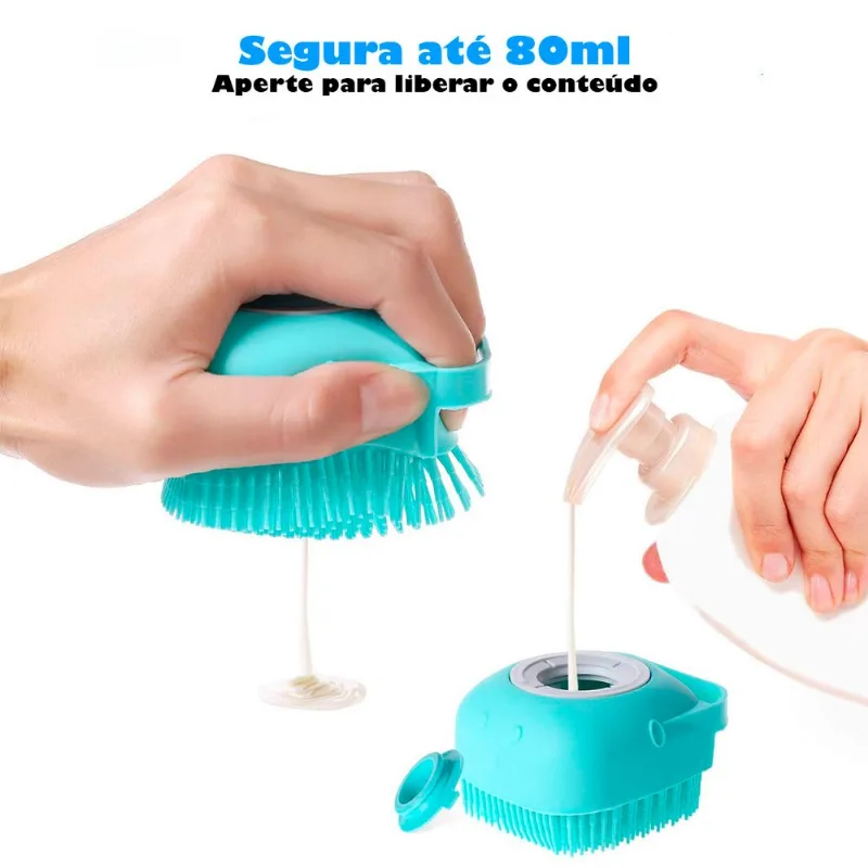 Escova De Silicone Para Banho Com Dispenser Az - 80ml