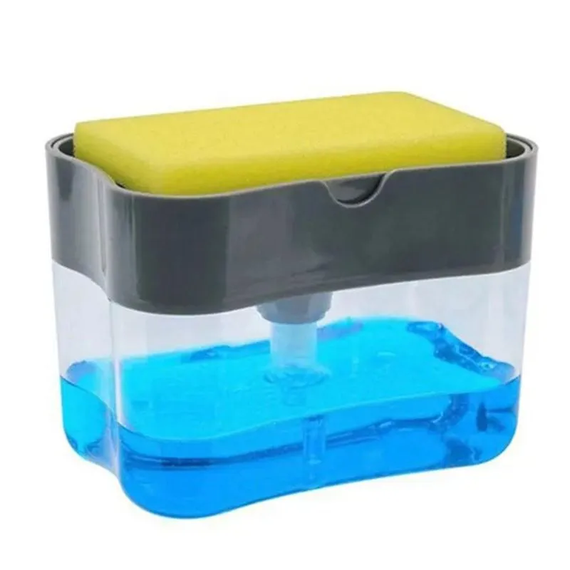 Dispenser Detergente 2 Em 1 Esponja De Cozinha