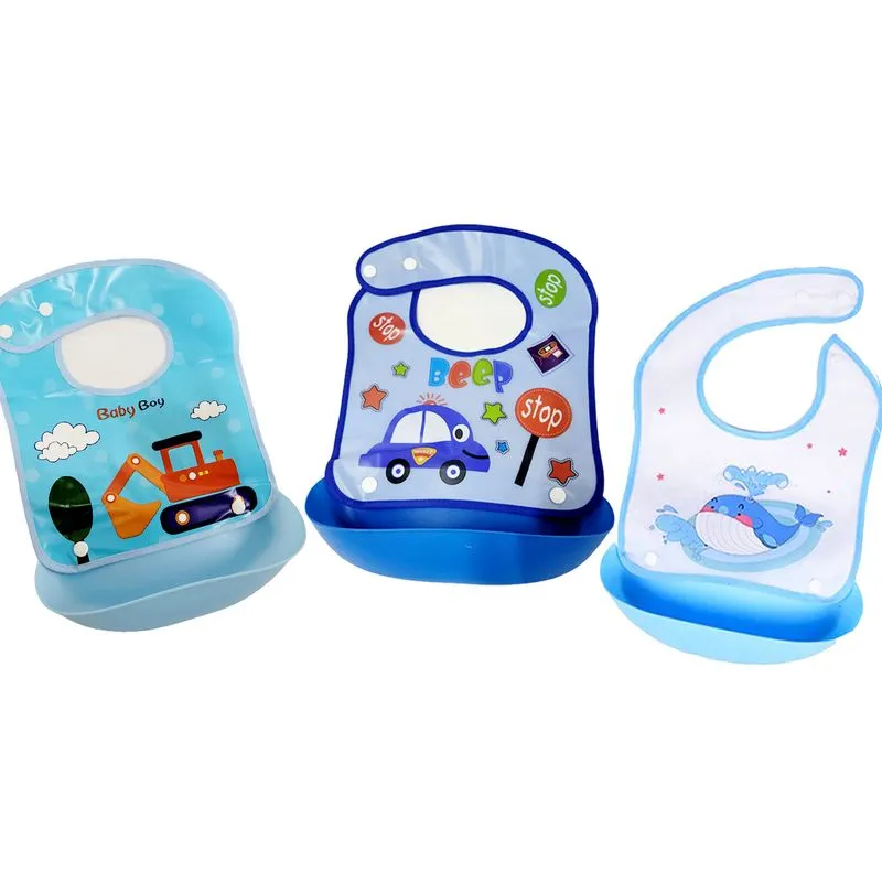 Babador Impermeável Cata Migalhas Coletor Conjunto 3 Peças - 2