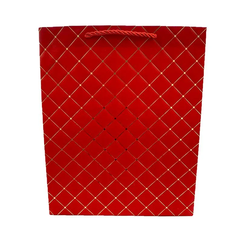 Sacola Presente Luxo Matelassê - Sacola Com 32 Cm - Vermelha
