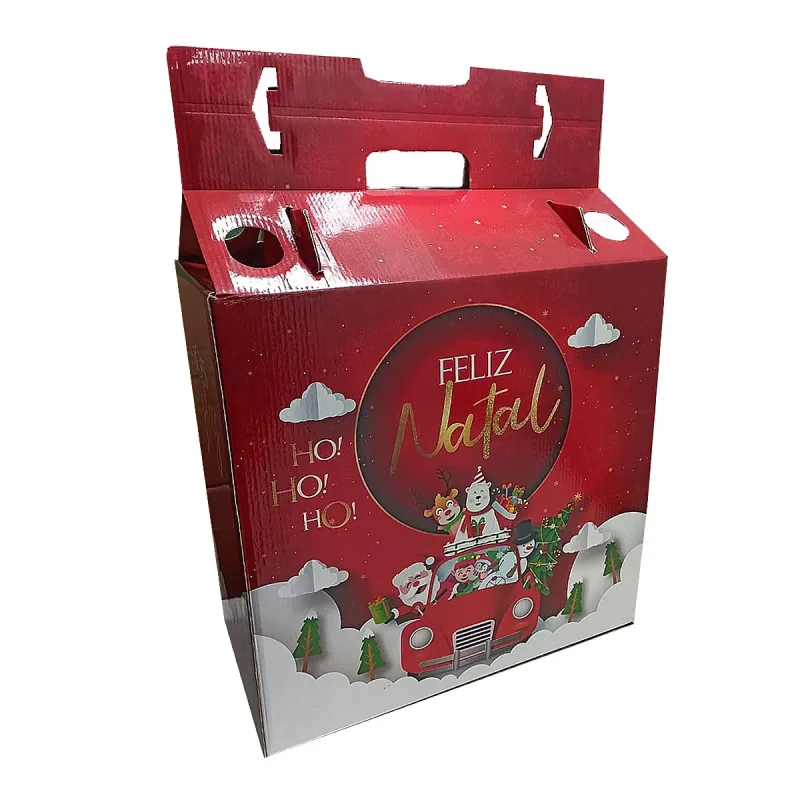 Caixa para Cesta Natal Vermelha Joy Pack Grande Ho Ho Ref-3081