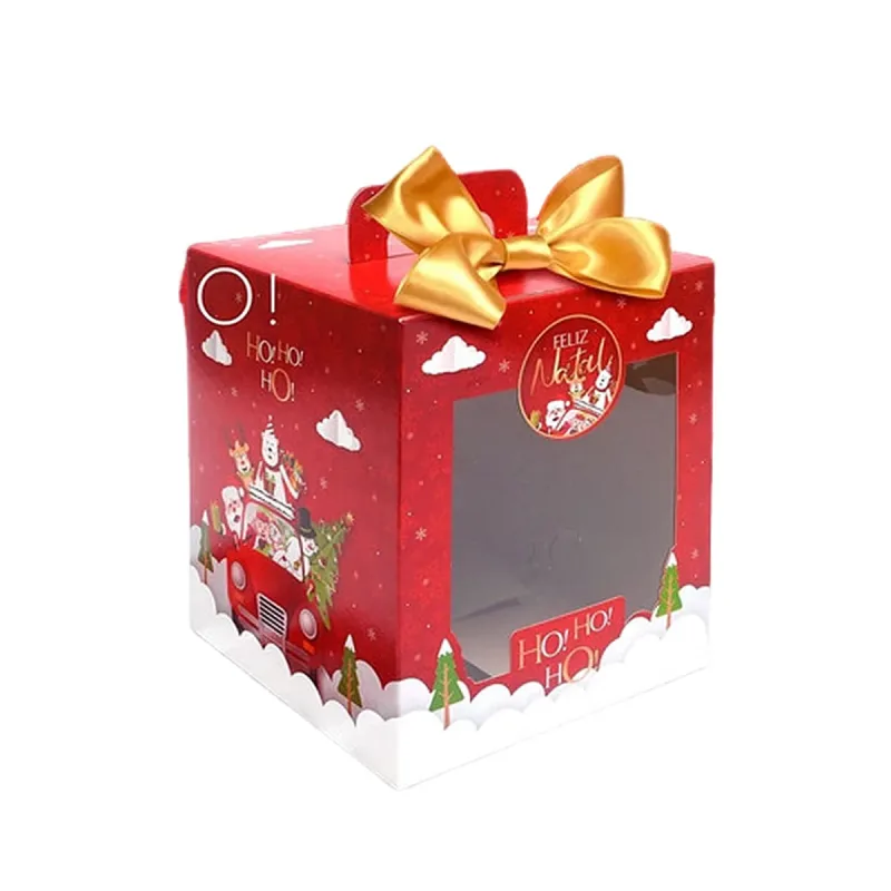 Caixa Panetone Joy Pack Vermelha 500g a 1kg com 5 Unidades Ref-3054