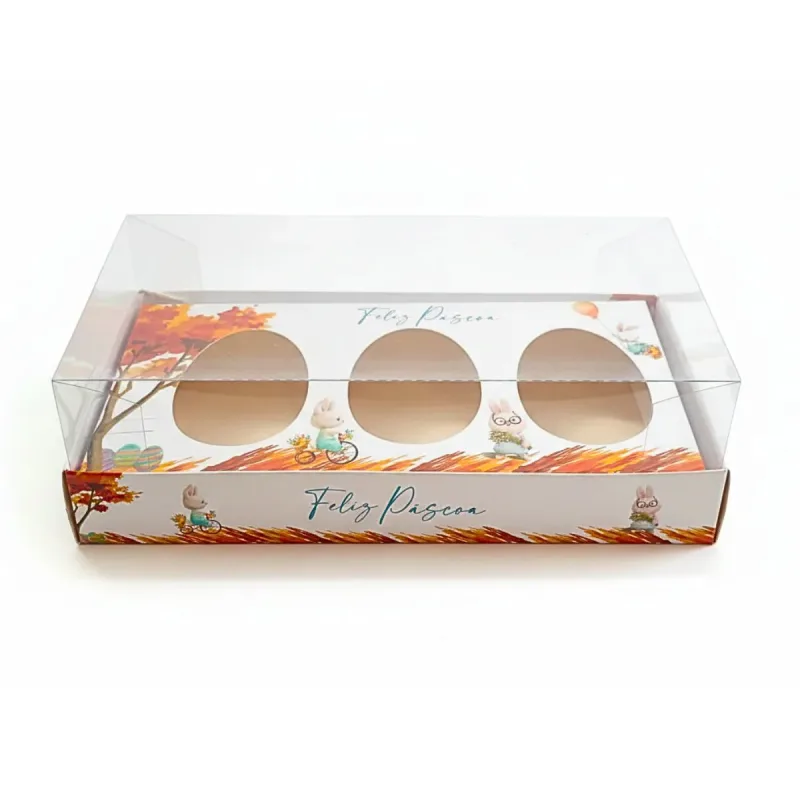 Caixa para Ovo de Pascoa Colher Ajustavel Outono Joy Pack 250x130x80mm 100/150g Kraft Unidade