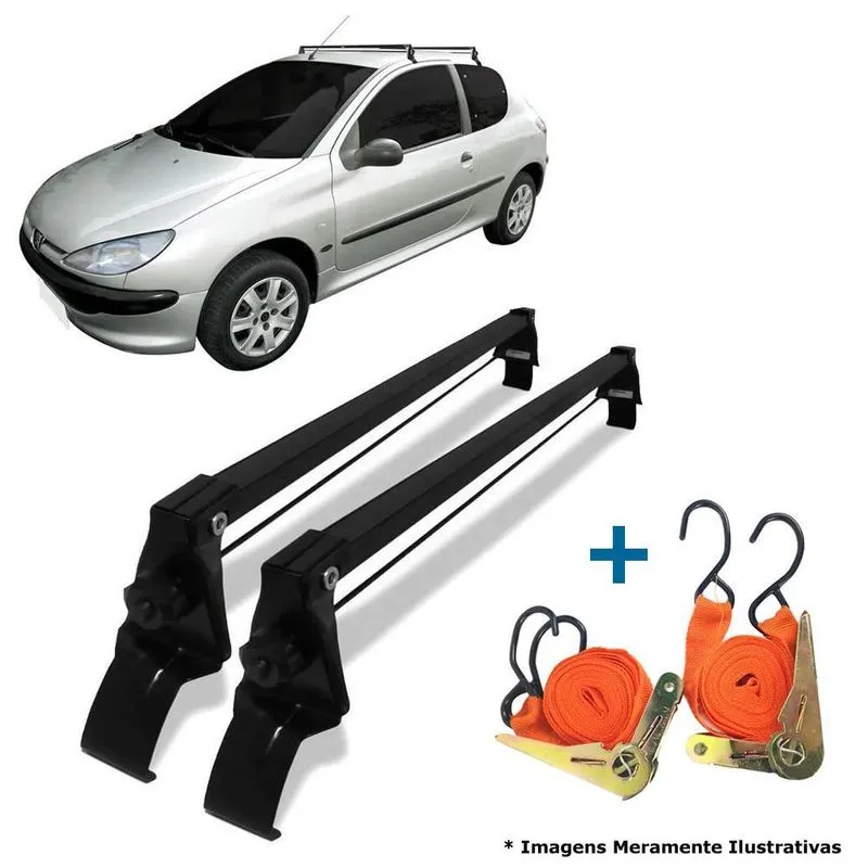 Rack De Teto Vhip Peugeot 206/207 99 À 15 - Preto