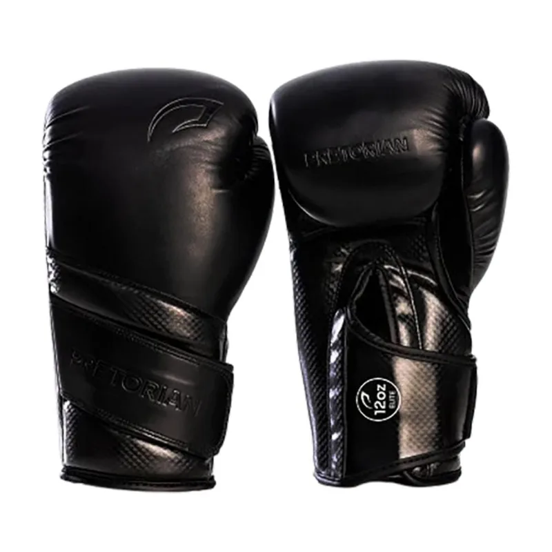 Kit Luva Boxe Pretorian Elite PU Profissional Unissex 12 / Preto.