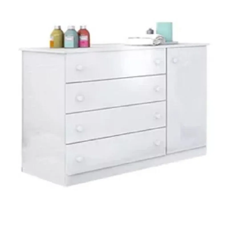 Cômoda Sapateira Infantil Julie Branco 4 Gavetas e 1 Porta
