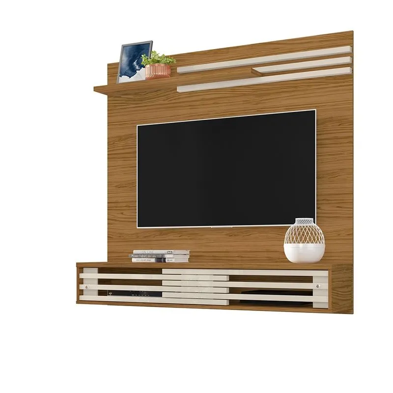 Home Theater Sublime Painel Suspenso TV 55 Polegadas Sala Naturale/ Off White - Madetec