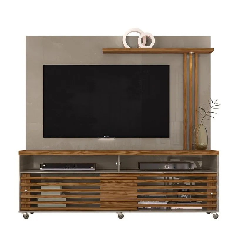 Combo Rack + Painel Frizz TV 65 Polegadas com Rodízios Fendi/ Naturale - Madetec